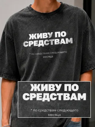 Футболка «Живу по средствам»